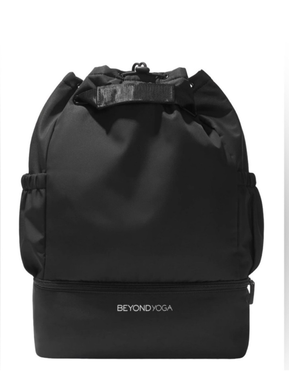 Beyond Yoga Black Drawstring Convertible Gym Backpack